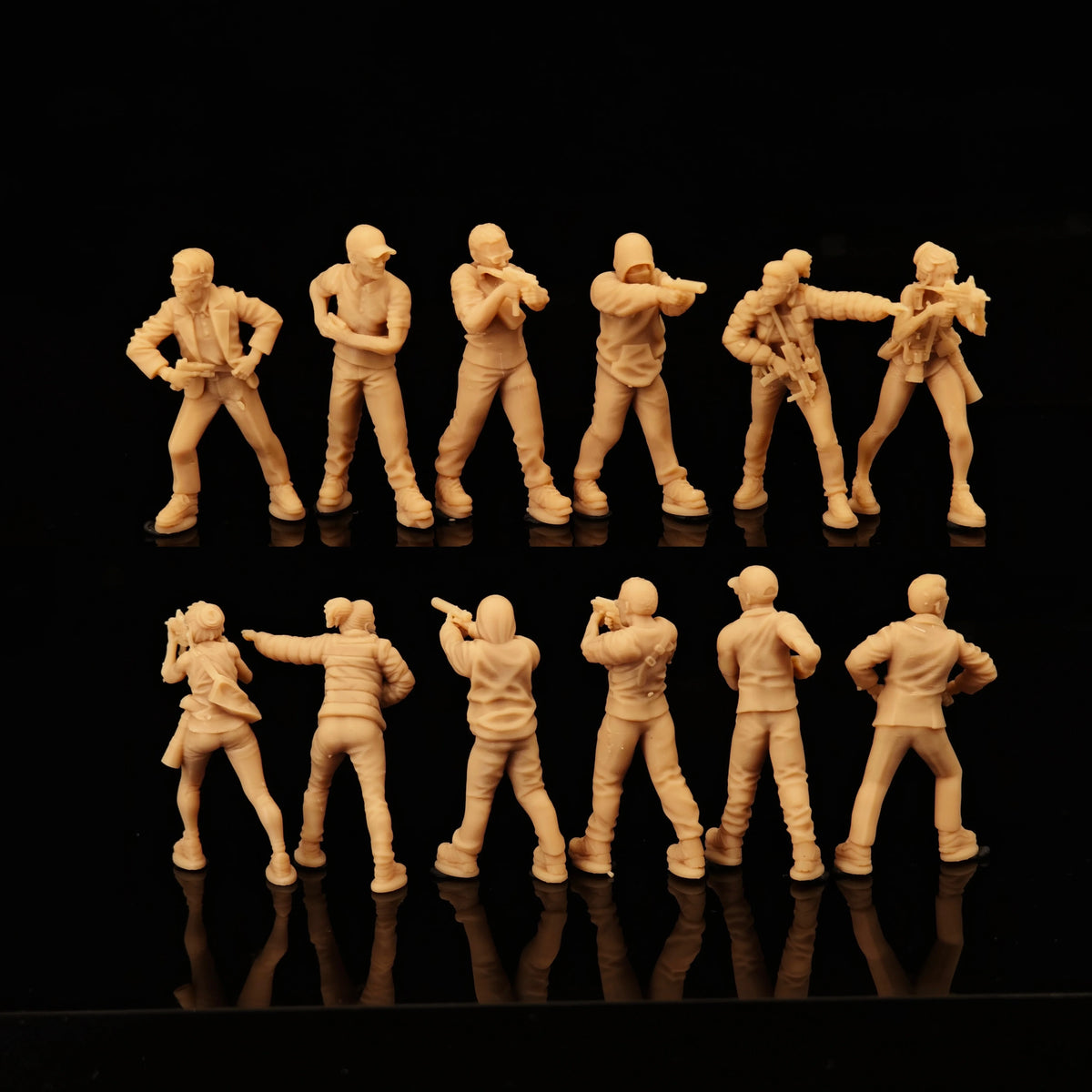 Miniature model of a modern undercover agent street gunfight 6-man soldier white model LSSNO231 1/35/48/64/72/87/100/144