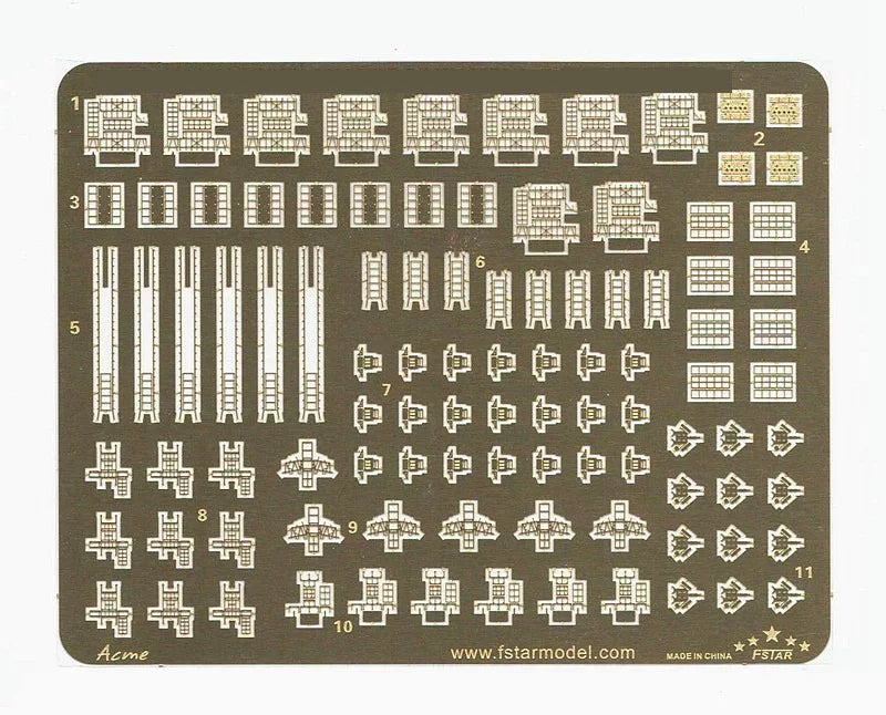 Five-star model FS710036 1/700 Etched Parts Modification