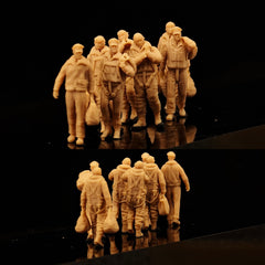 Miniature model of 7 man U.S. bomber crew from World War II (white model) LSSNO245 1/35/48/64/72/87/100/144