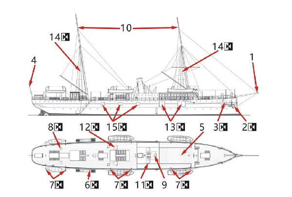 SSMODEL WM04501 Qing Dynasty Navy Transport Ship Kangji 1/2000 Resin Model (Includes PE)