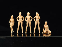 WWII D-class female tank crew (5 members) LSSNO162 1/35/48/64/72/87/100/144