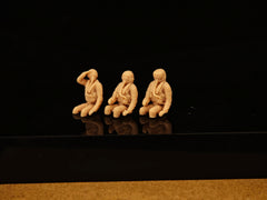 Miniature white model of a modern pilot trio LSSNO228 1/35/48/64/72/87/100/144
