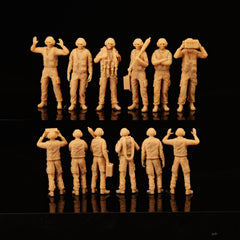 Modern aircraft carrier ground crew 1 miniature 11 soldier white model LSSNO227 1/35/48/64/72/87/100/144