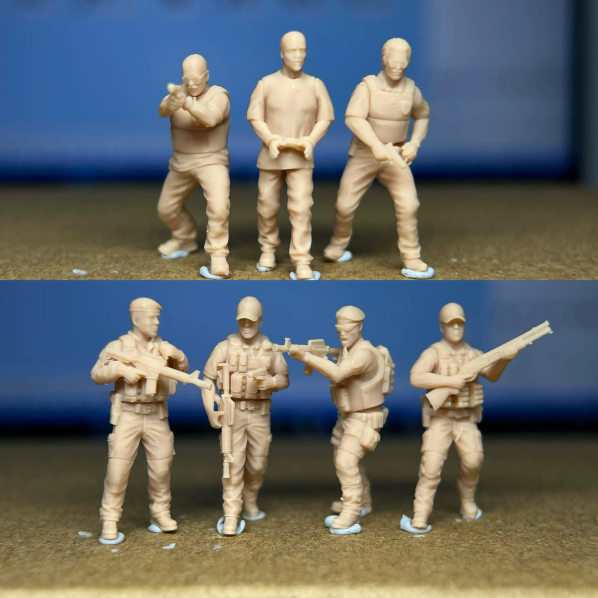Modern South American Police Soldier 7-Man Team LSSNO78 1/35/48/64/72/87/100/144 — scale model kit