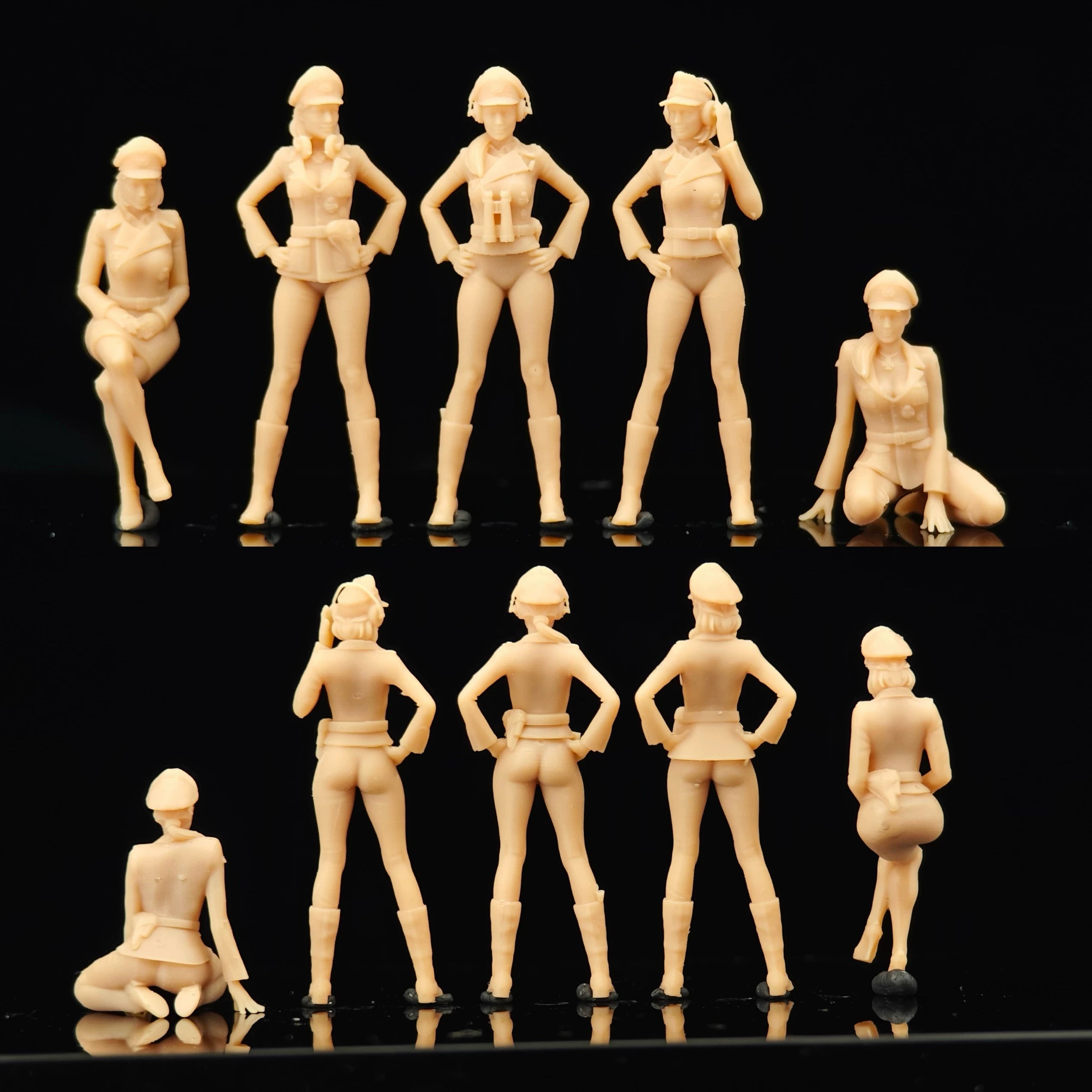 WWII D-class female tank crew (5 members) LSSNO162 1/35/48/64/72/87/100/144