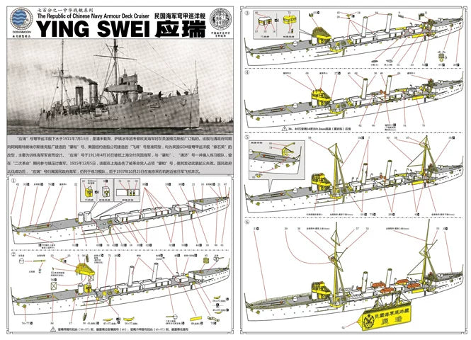 WM03026 Republic of China Navy Training Cruiser Ying Rui 1/700 Resin Model Set — detail view 2
