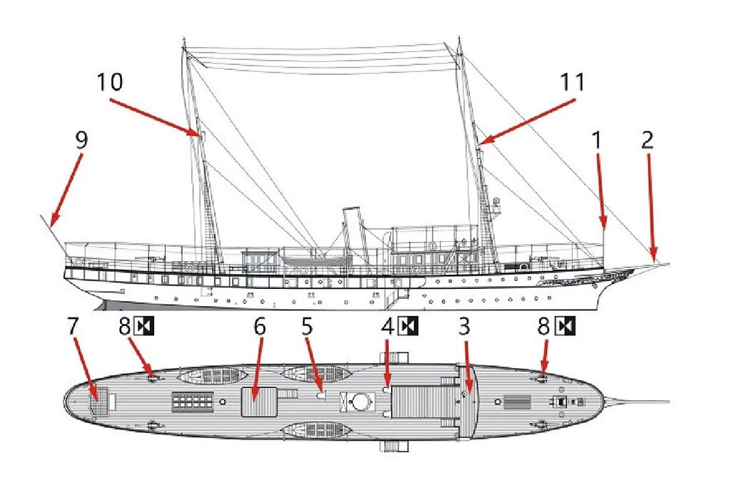 SSMODEL WM04601 Late Qing Dynasty Navy, Flagship Ship Lianjing, 1/2000 Resin Model (Includes PE)