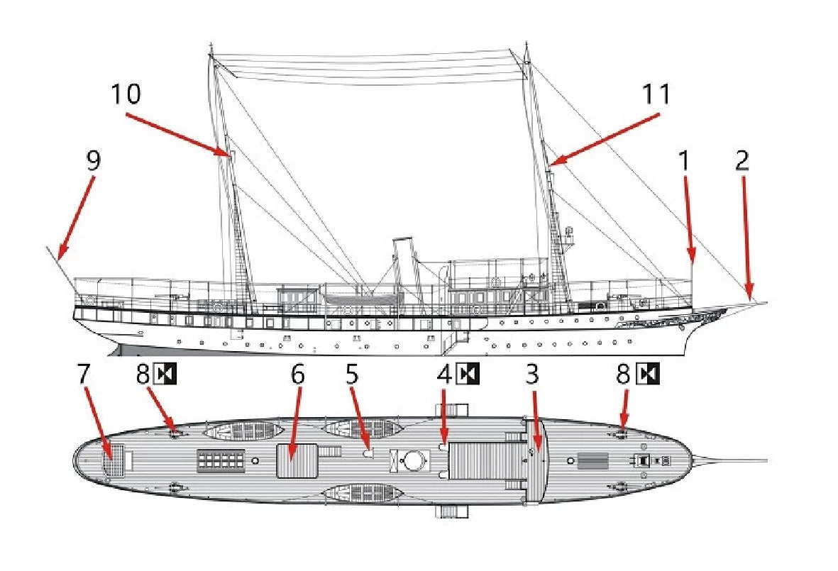 SSMODEL WM04601 Late Qing Dynasty Navy, Flagship Ship Lianjing, 1/2000 Resin Model (Includes PE) — detail view 2