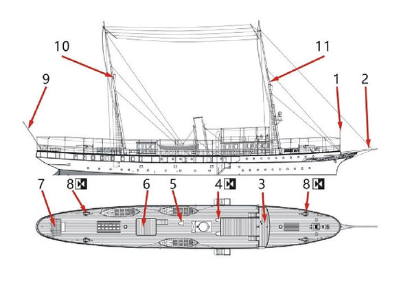 SSMODEL WM04601 Late Qing Dynasty Navy, Flagship Ship Lianjing, 1/2000 Resin Model (Includes PE)
