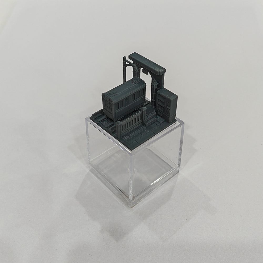 RHMG-156 1/L  3D Printed Architectural Model Decor Miniature Building Ornament For Deskdesktop Ornament  Railway Station Diorama