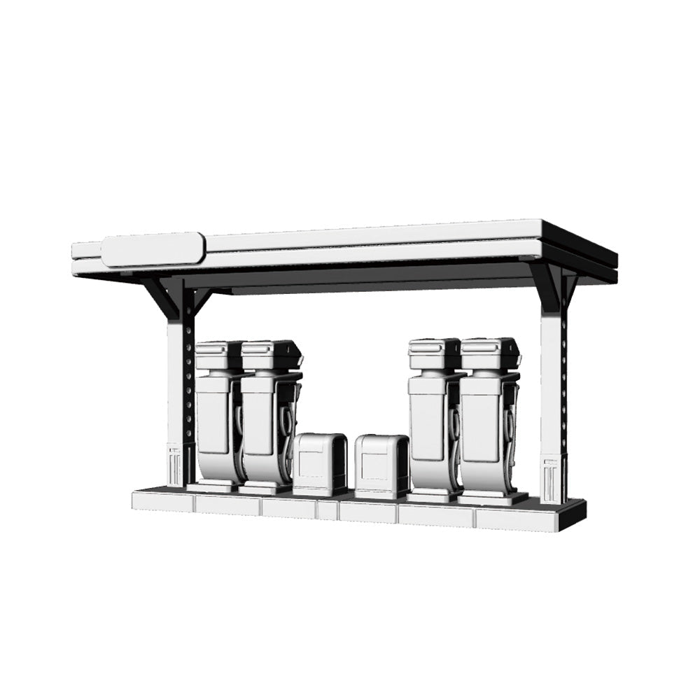 RHMG-202(203) 1/S 1/L 3D Printed Architectural Model Decor Miniature Building Ornament for Deskdesktop ornament Gas Station