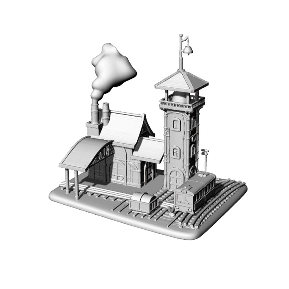 RHMG-210(211) 1/S 1/L 3D Printed Architectural Model Decor Miniature Building Ornament for Deskdesktop ornament Railway Station 3