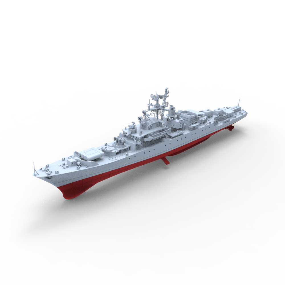 RHWS051S Military Model USSR Soviet Union Krivak II CLASS cruiser Full Hull — scale model kit