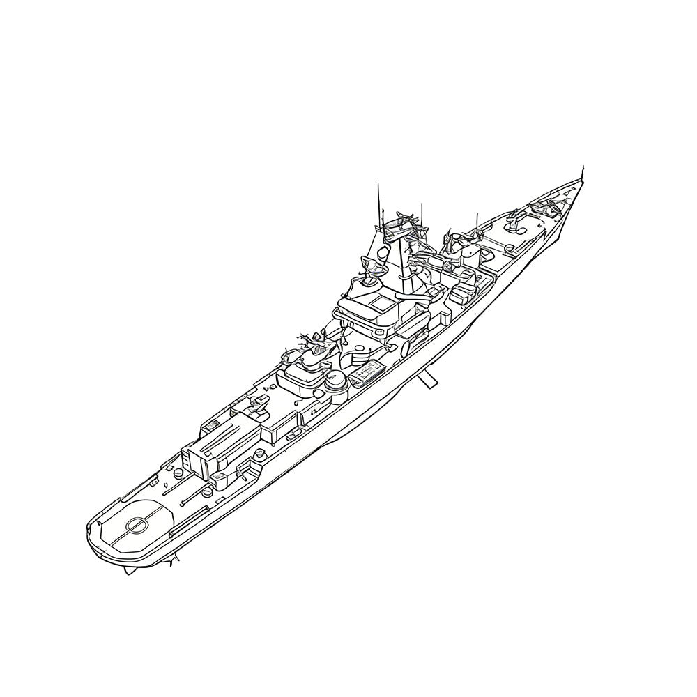 RHWS055 Military Model USSR Soviet Union Project 1134 Berkut Kresta I Class Water Line — detail view 3