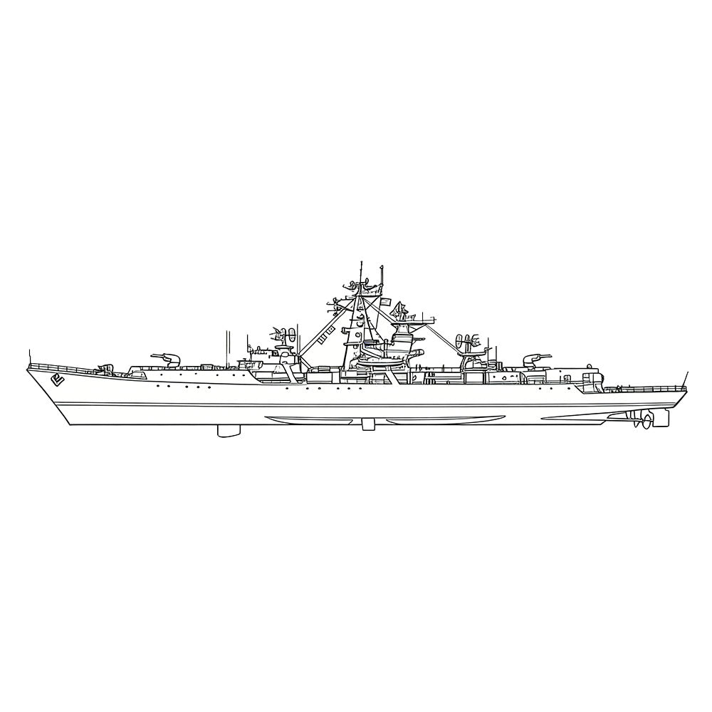 RHWS055 Military Model USSR Soviet Union Project 1134 Berkut Kresta I Class Water Line Secondary image