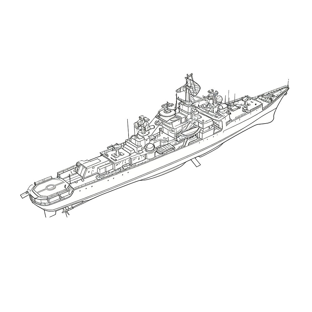 RHWS056S  USSR Soviet Union Kresta II Class Cruiser Full Hull — detail view 2