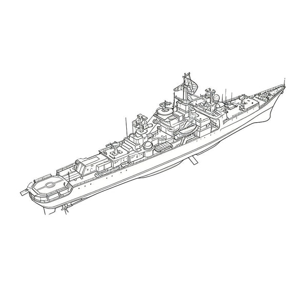 RHWS056S  USSR Soviet Union Kresta II Class Cruiser Full Hull