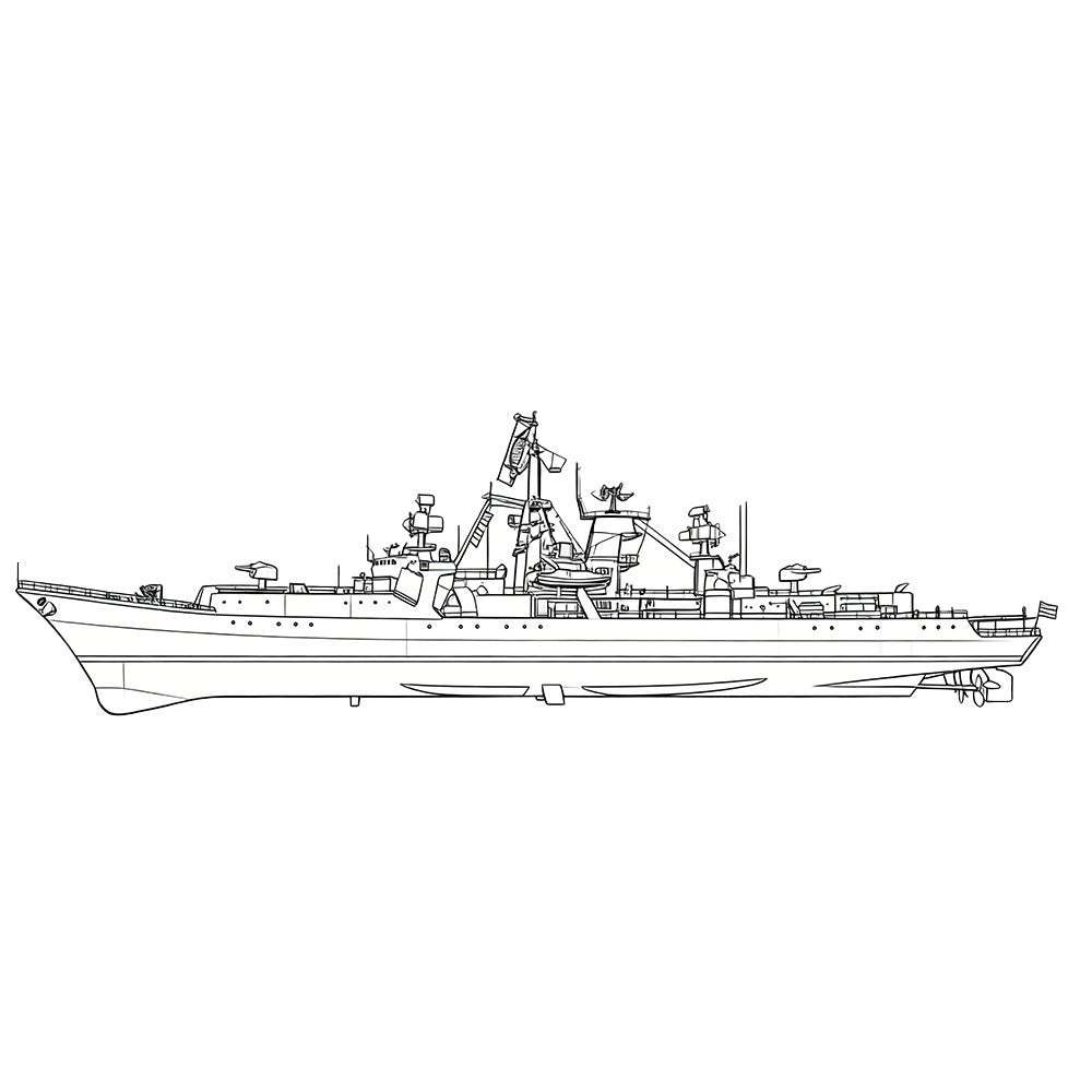 RHWS056S  USSR Soviet Union Kresta II Class Cruiser Full Hull — detail view 3