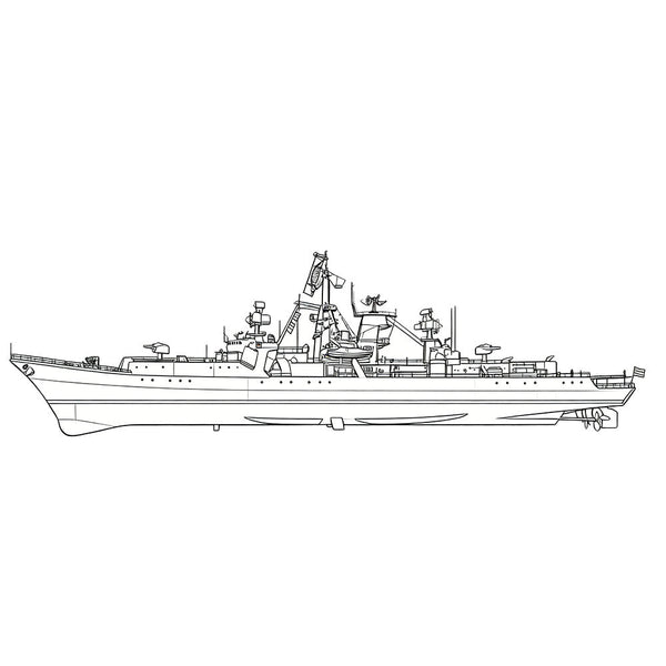 RHWS056S  USSR Soviet Union Kresta II Class Cruiser Full Hull