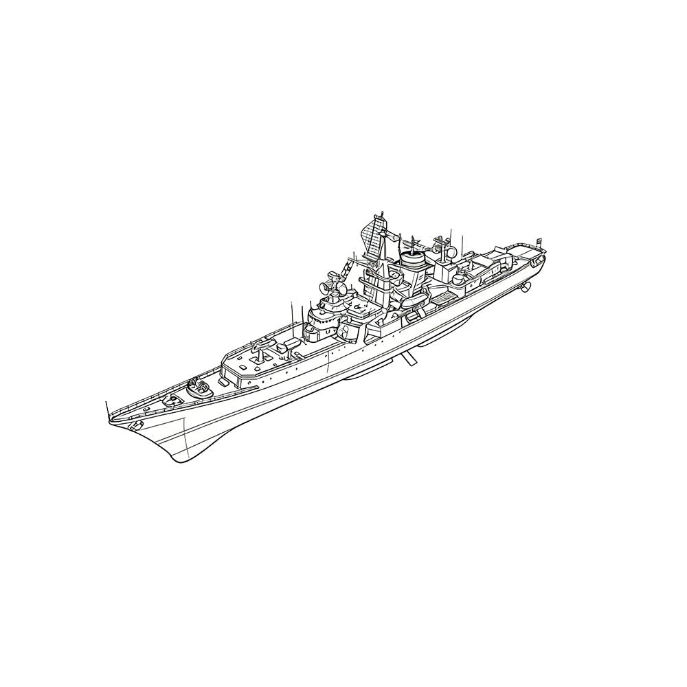 RHWS056S  USSR Soviet Union Kresta II Class Cruiser Full Hull — scale model kit