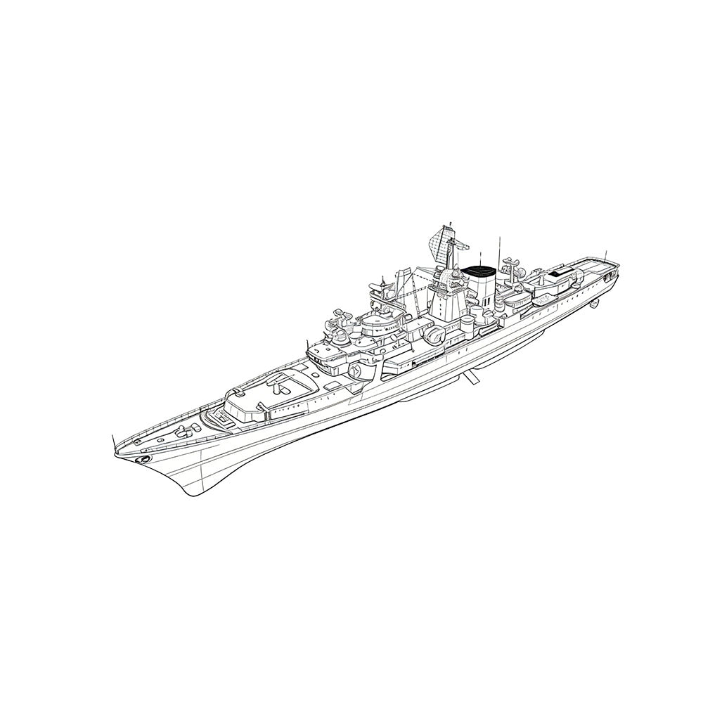 RHWS057 USSR Soviet Union Kara Class Cruiser Water Line — scale model kit