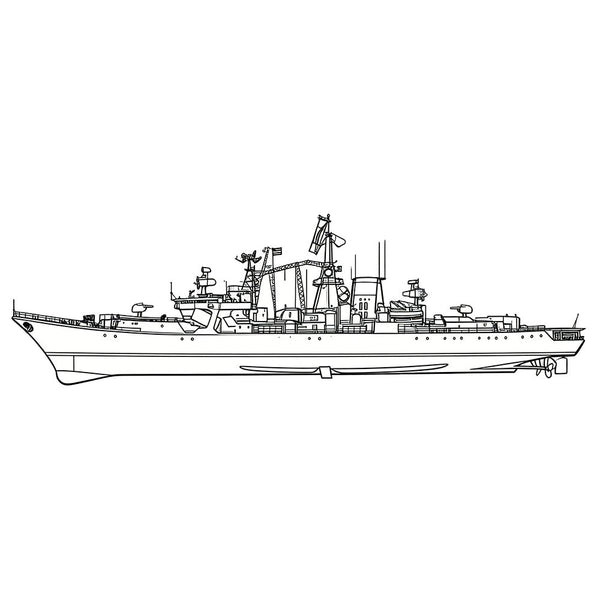 RHWS057 USSR Soviet Union Kara Class Cruiser Water Line