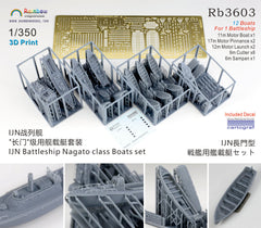 Rainbow RB3603 1/350Detail Up IJN Battleship Nagato class Boats set [3DP+PE+Decal]