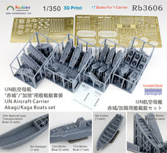 Rainbow RB3606 1/350Detail Up IJN Aircraft Carrier Akagi/Kaga Boats set [3DP+PE+Decal]