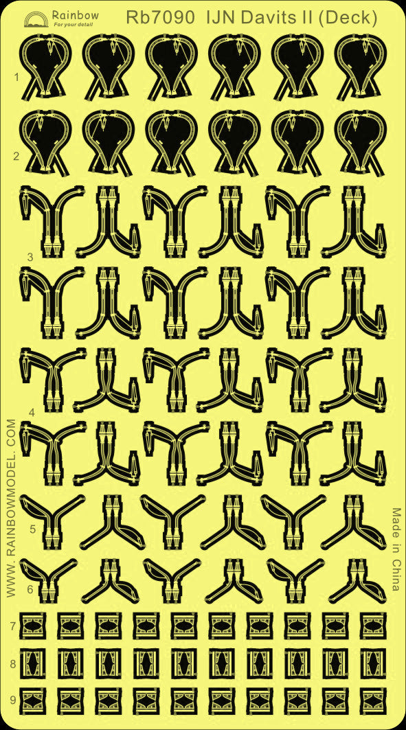Rainbow RB7090 1/700Detail Up IJN Davits II (Deck)