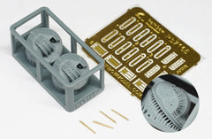 Rainbow RB7165 1/700Detail Up IJN Type-89 127mm AA Gun Model A1-2 (2 set) [3DP*2,Metal barrels*4,PE*1]