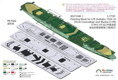 Rainbow RB7168-1 1/700Detail Up Painting Mask for IJN Zuikaku 1944.10 (Deck Camouflage and Marks) [3 PE]