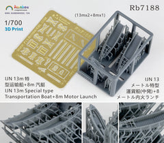 Rainbow RB7188 1/700Detail Up IJN 13m Transportation Boat+8m Motor Launch [13m*2+8m*1|3DP+PE]