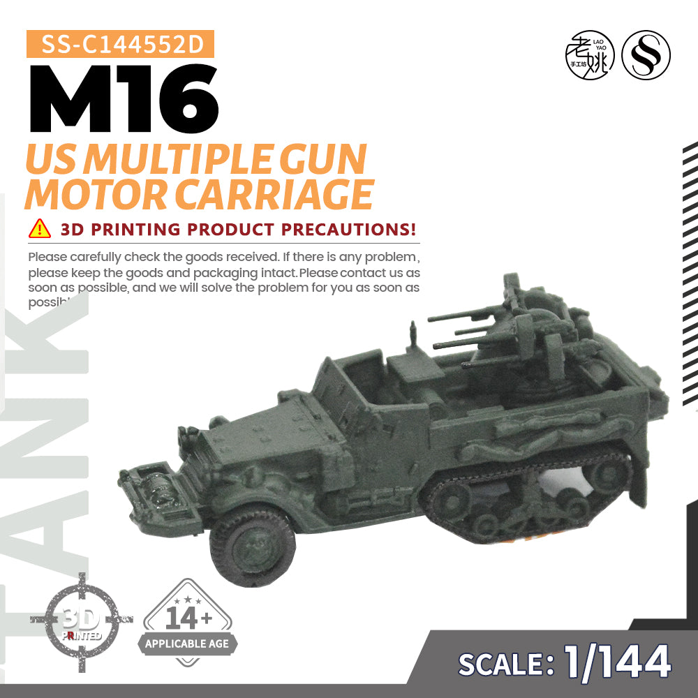 SSMODEL 552D Finished Painted N SCALE Railway Military Model Kit US M16 Multiple Gun Motor Carriage Main image