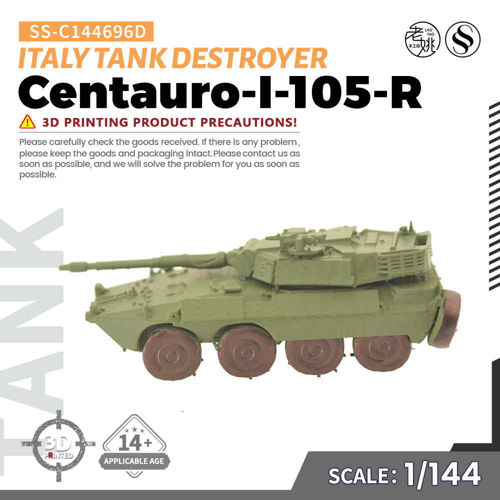 SSMODEL 696D Finished Painted 15mm WarGaming Military Model Kit Italy Centauro-I-105-R Tank Destroyer — scale model kit