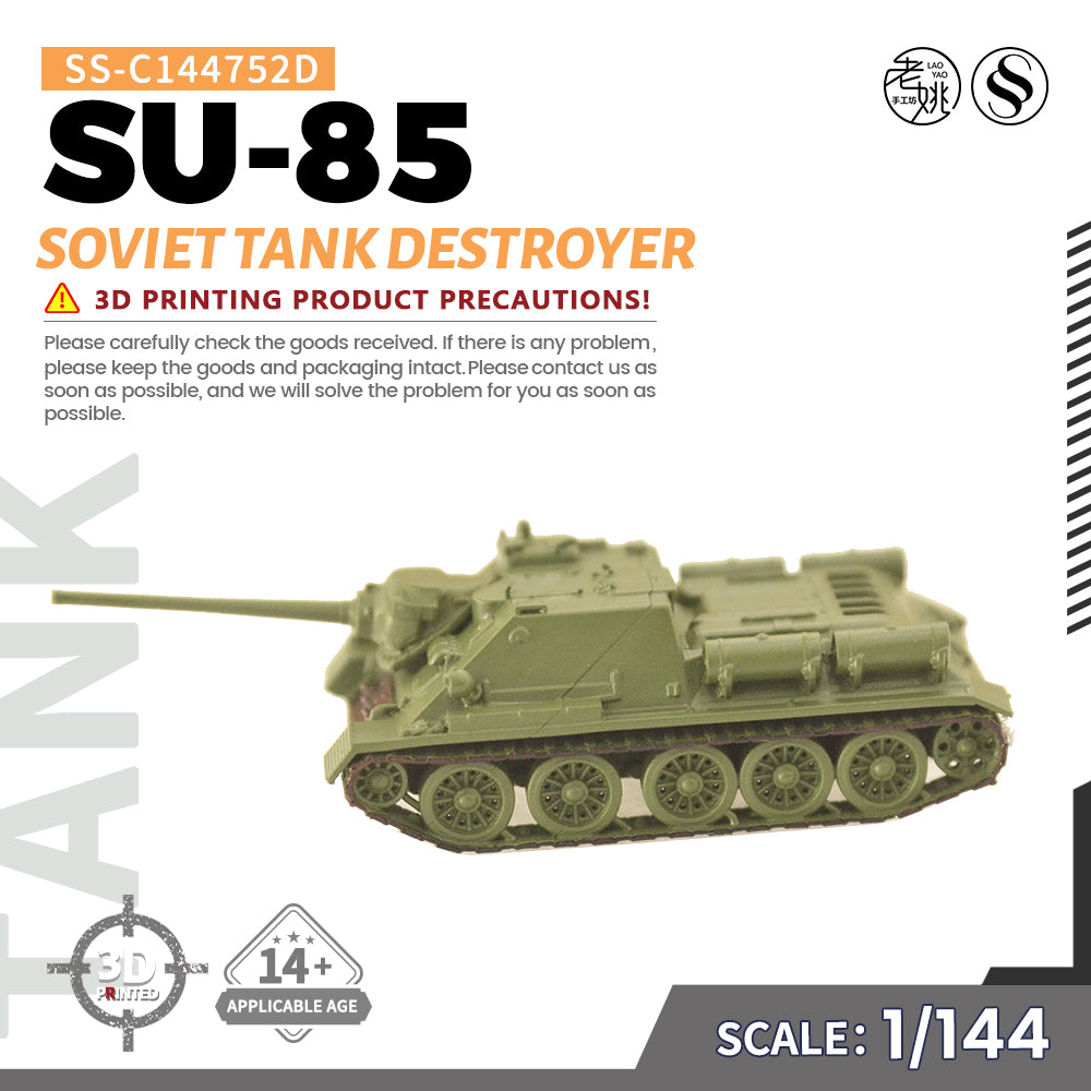 SSMODEL 752D Finished Painted Military Model Kit Soviet SU-85 Tank Destroyer Main image