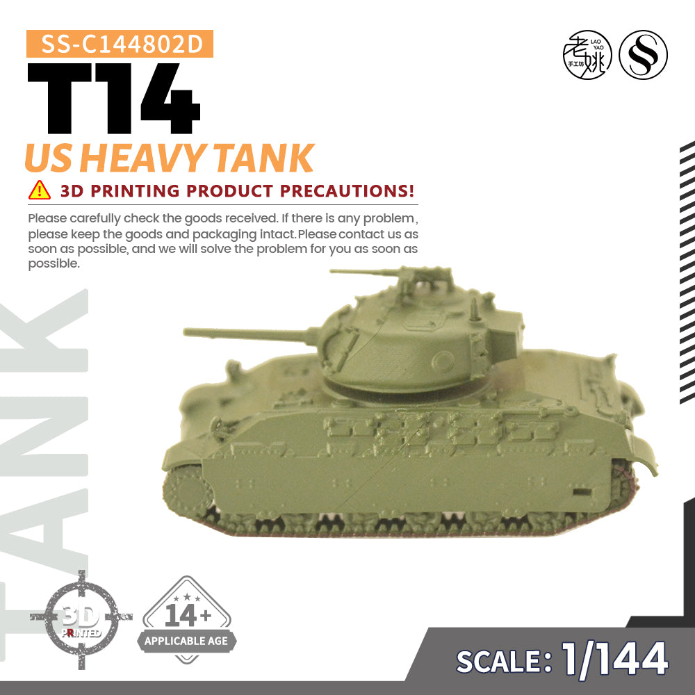 SSMODEL 802D Finished Painted 15mm WarGaming Military Model Kit US T14 Heavy Tank Main image