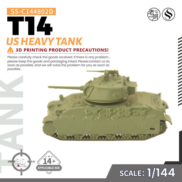SSMODEL 802D Finished Painted 15mm WarGaming Military Model Kit US T14 Heavy Tank