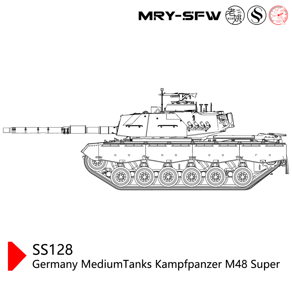 SSMODEL SS128 Military Model Germany MediumTanks Kampfpanzer M48 Super
