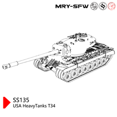 SSMODEL SS135 Military Model USA HeavyTanks T34 3D Printed Resin Model Kit by SSMODEL
