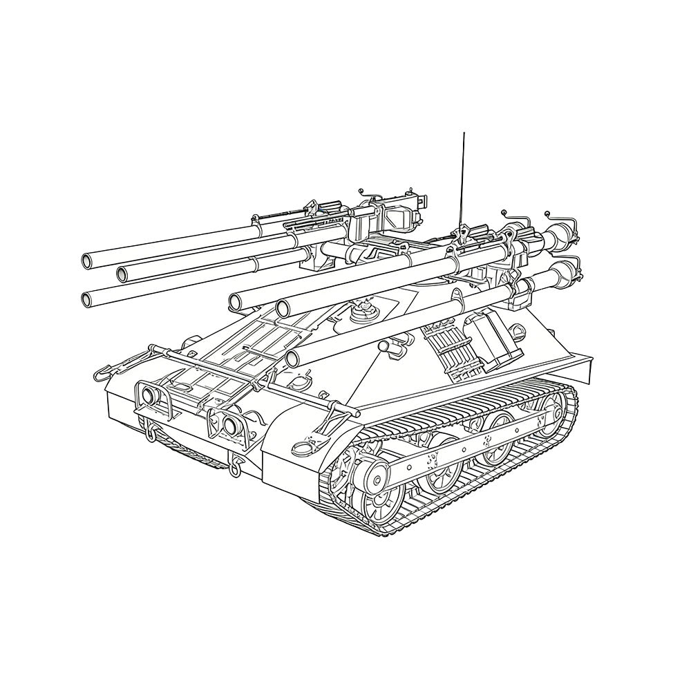 SS140 Military Model US Multiple 106mm Self-propelled Rifle M50 3D Printed Resin Model Kit by SSMODEL