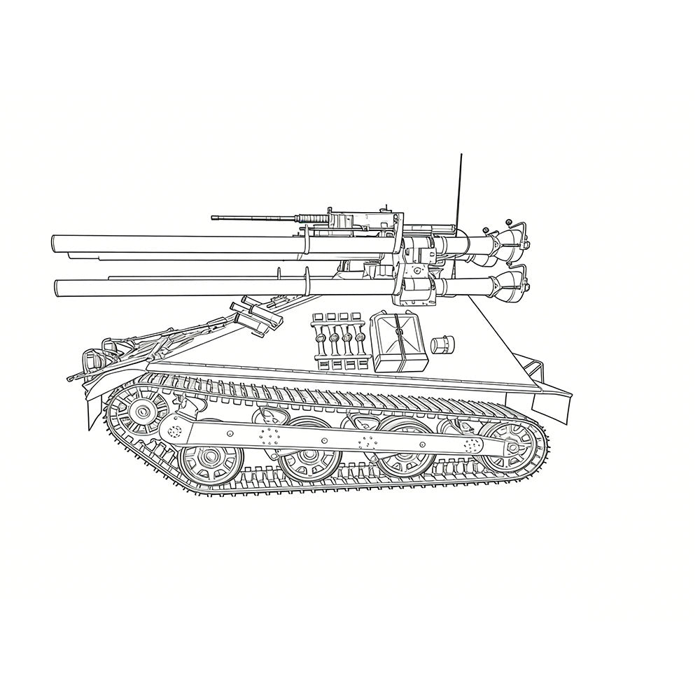 Detail view of SS140 Military Model US Multiple 106mm Self-propelled Rifle M50 Model