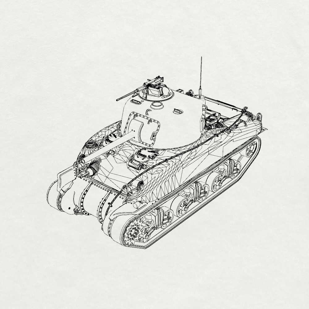 MRY-SFW SS142 US Army Sherman M4A1 Medium Tank 3D Printed Resin Model Kit by SSMODEL