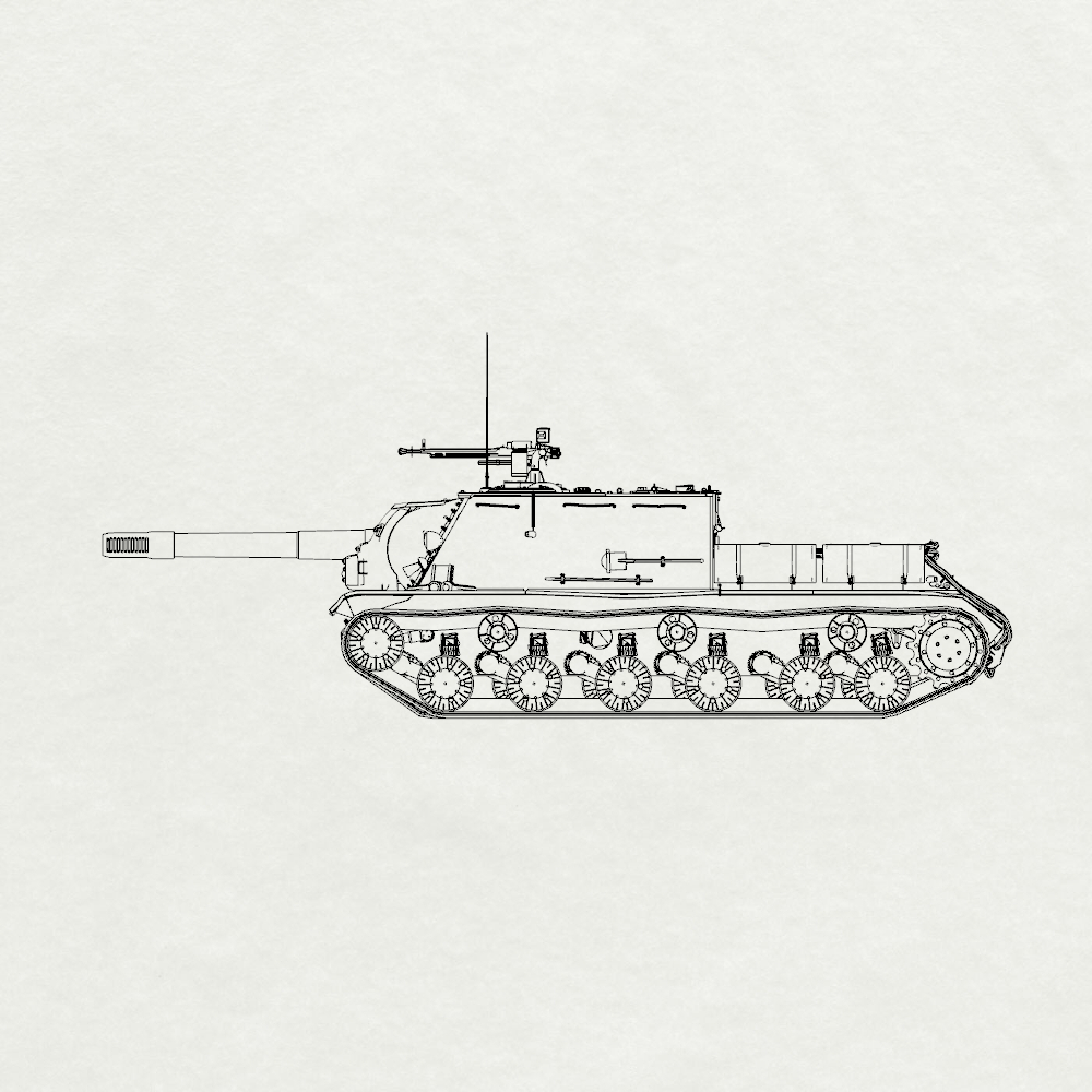 Detail view of MRY-SFW SS241 Soviet Army ISU-152 Heavy Tank Destroyer Model