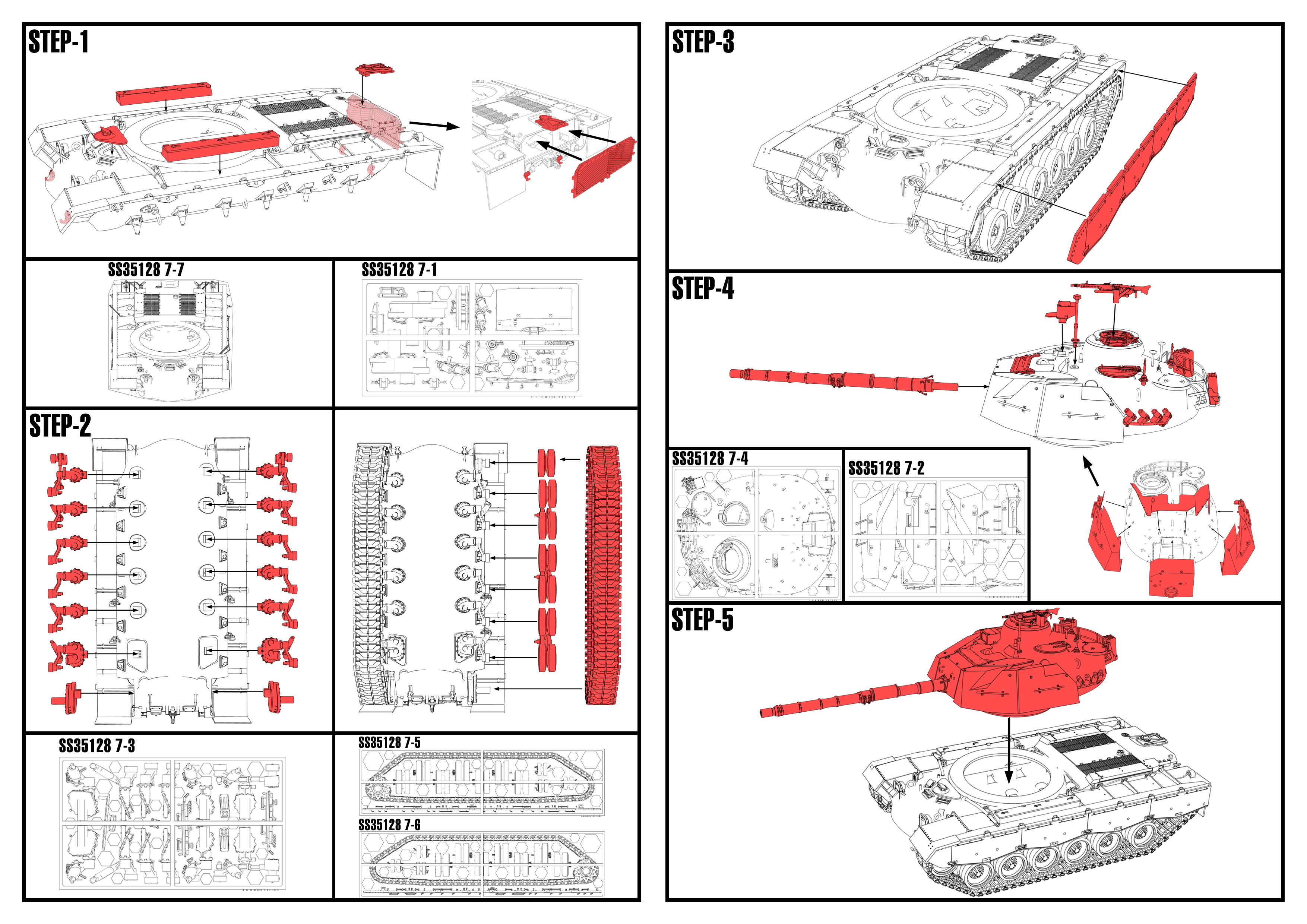 Detail view of SSMODEL SS128 Military Model Germany MediumTanks Kampfpanzer M48 Super Model