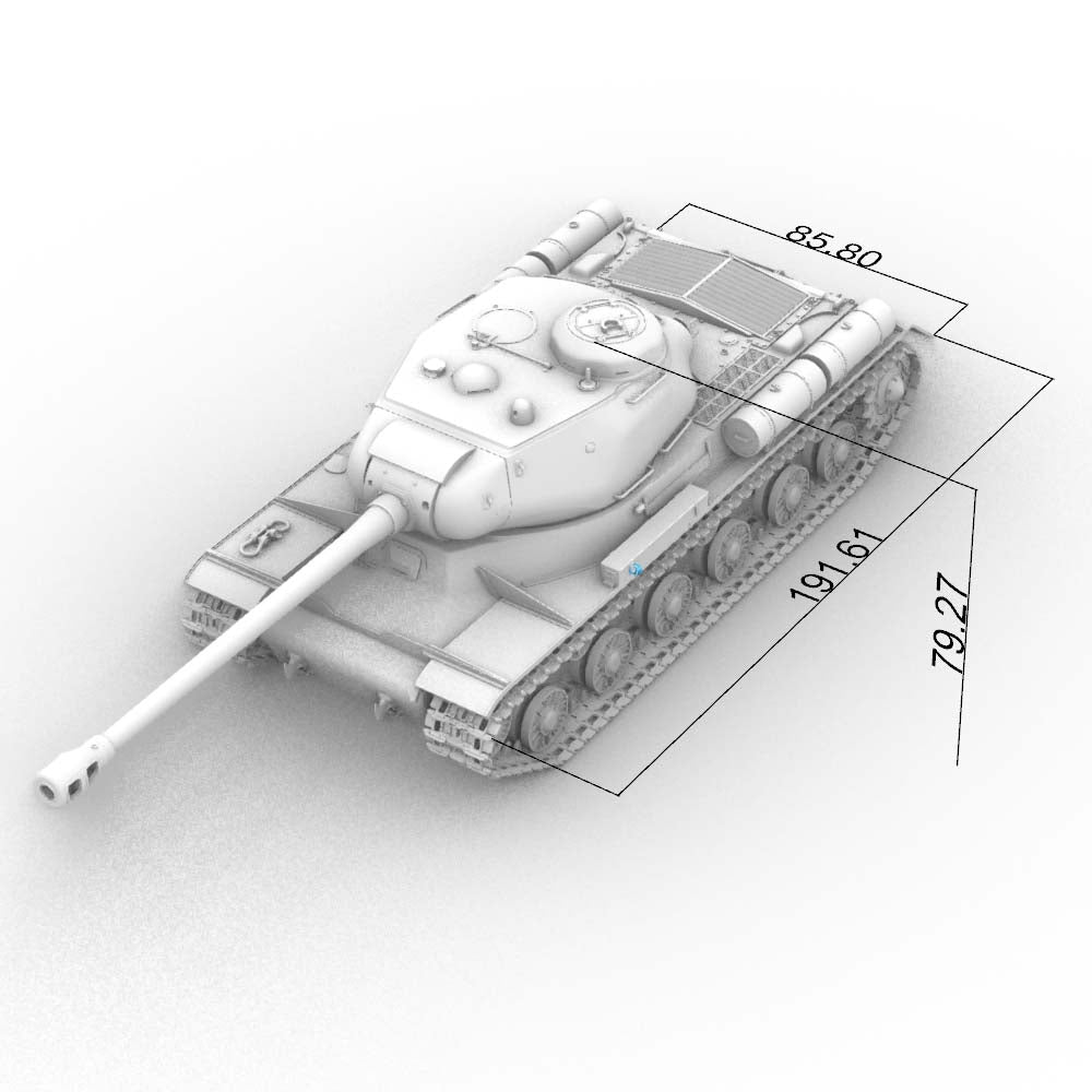 Detail view of SSMODEL SS129 Military Model USSR HeavyTanks IS-2 No.402 Model