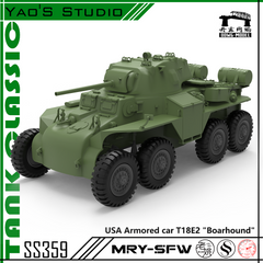 SSMODEL 359 Scale Military Model Kit USA T18E2 Boarhound Armored Car 3D Printed Resin Model Kit by SSMODEL