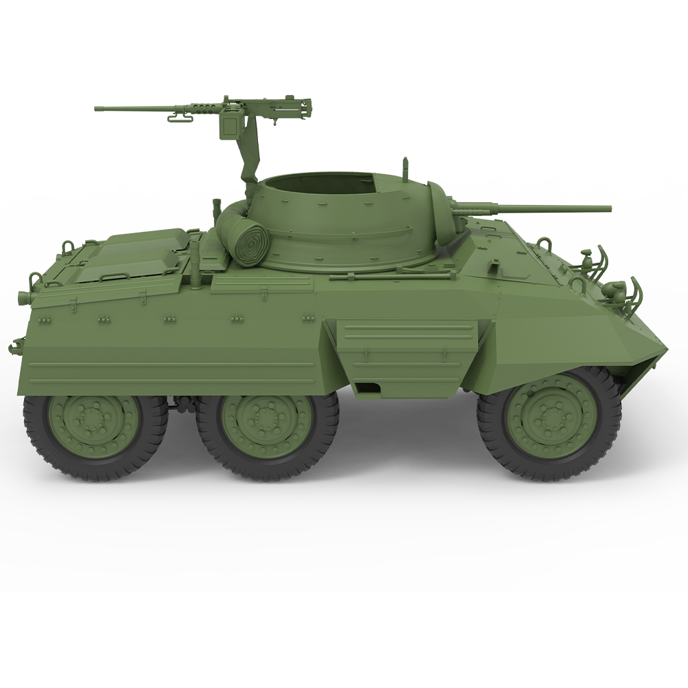 Detail view of SSMODEL 380 Military Model Kit M8 Greyhound Light Armored Car Model