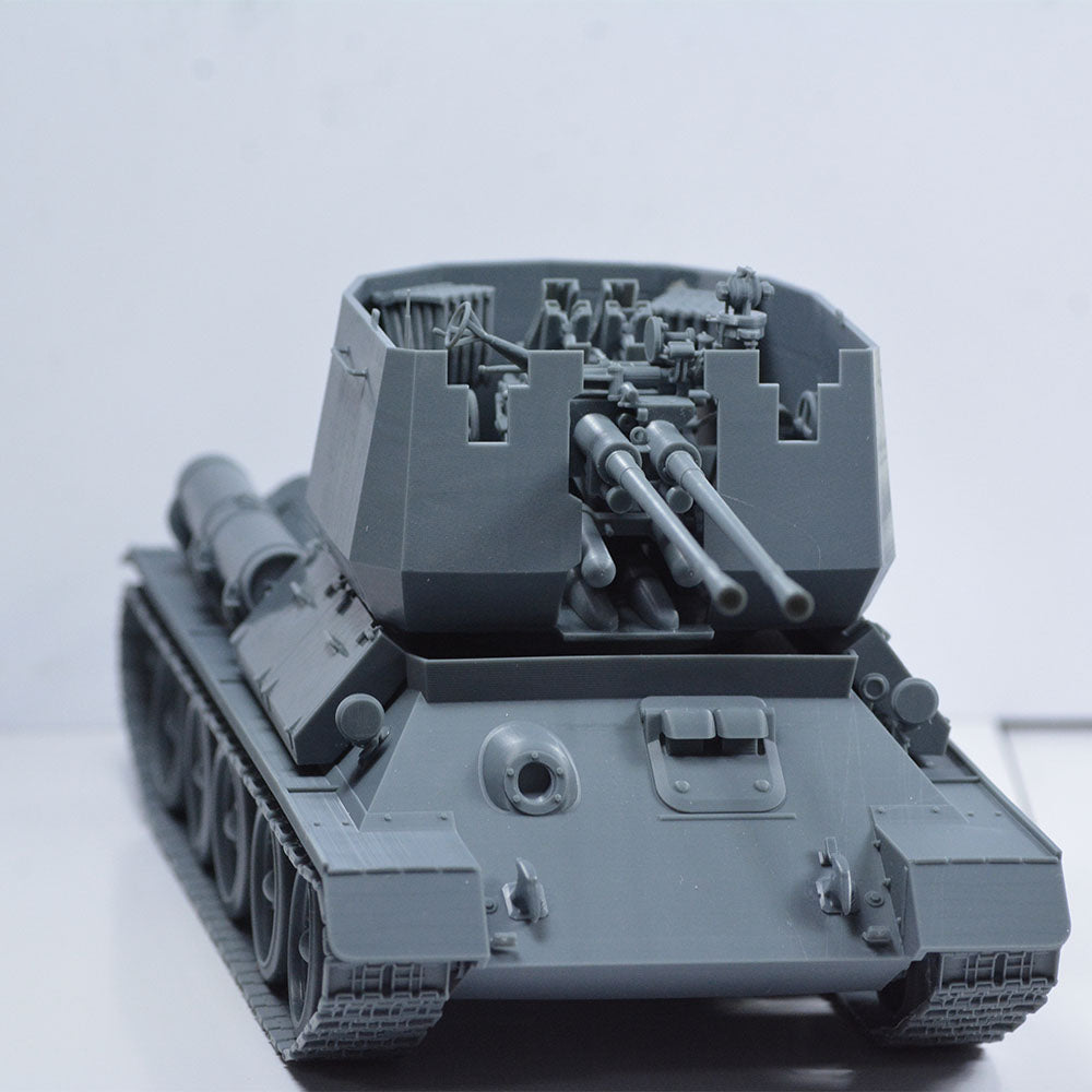 Detail view of SSMODEL 751 Military Armoured Model Kit Soviet T-34 Anti Aircraft Tank Model