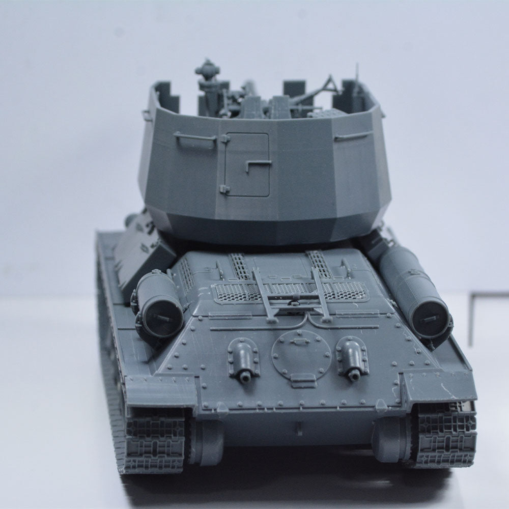 Detail view of SSMODEL 751 Military Armoured Model Kit Soviet T-34 Anti Aircraft Tank Model