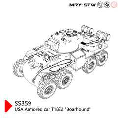 SSMODEL 359 Scale Military Model Kit USA T18E2 Boarhound Armored Car